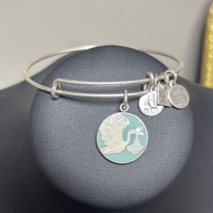Alex and Ani Silver Charm Baby Boy Stork Bangle Baby Shower